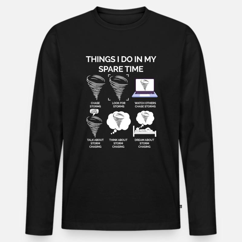 Tornado - Männer Premium Bio Langarmshirt - Schwarz