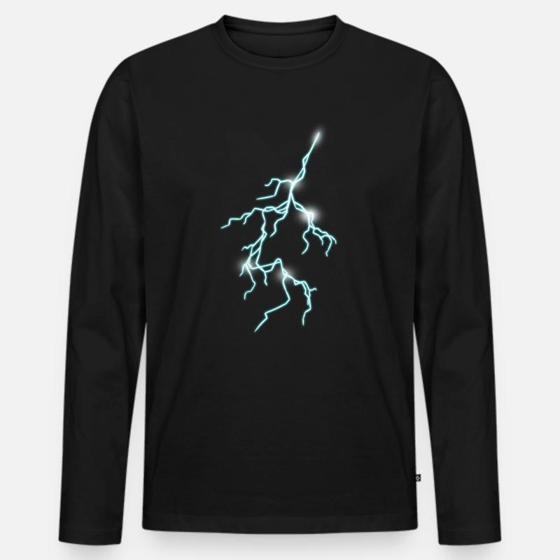 Blitz - Männer Premium Bio Langarmshirt - Schwarz