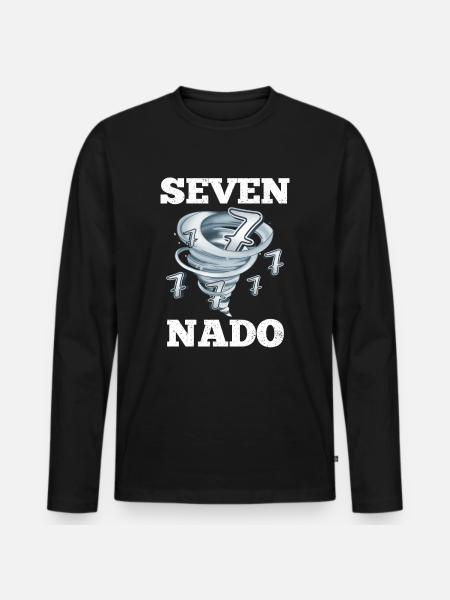 7th Birthday Tornado - Men's Premium Organic Long Sleeve Shirt - black