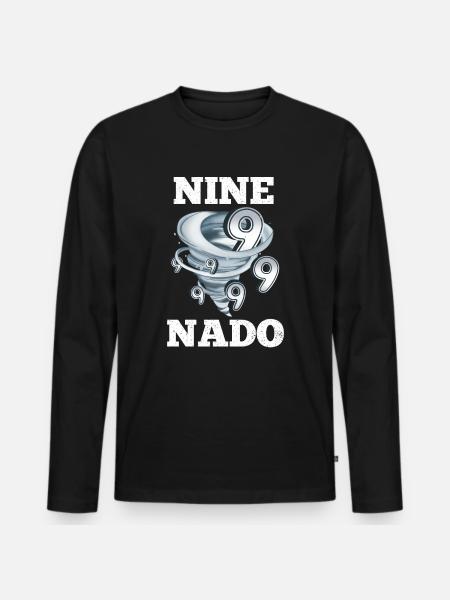 9th Birthday Tornado - Men's Premium Organic Long Sleeve Shirt - black