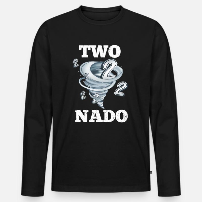 2. Geburtstag Tornado - Männer Premium Bio Langarmshirt - Schwarz