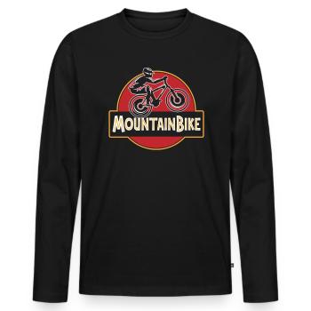 VTT Vélo de descente | Les couleurs peuvent être changées - T-shirt manches longues Premium bio Homme - noir - Devant - Nico (187cm)