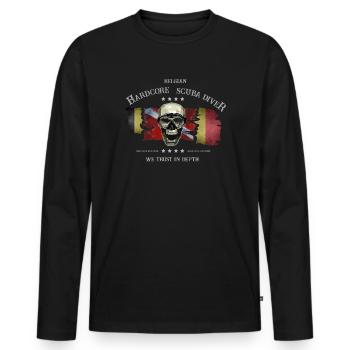 Taucher Belgian Extrem Diver - Männer Premium Bio Langarmshirt - Schwarz - Vorne - Nico (187cm)