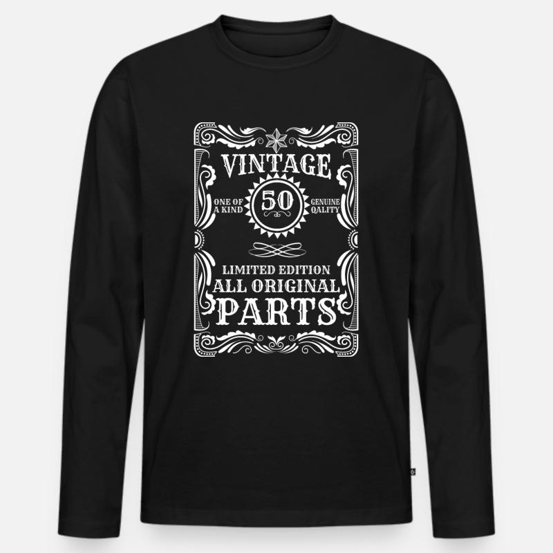 50. Geburtstag Vintage Retro 50 Jahre Geschenk - Männer Premium Bio Langarmshirt - Schwarz