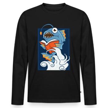 Lanterne lue - T-shirt manches longues Premium bio Homme - noir - Devant - Nico (187cm)