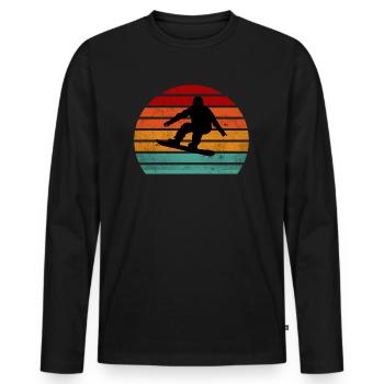 Snowboarder Vintage Snowboarding - T-shirt manches longues Premium bio Homme - noir - Devant - Nico (187cm)