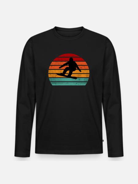 Snowboarder Vintage Snowboarding - Men's Premium Organic Long Sleeve Shirt - black