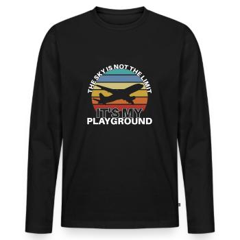 Flugzeug Luftfahrt - Männer Premium Bio Langarmshirt - Schwarz - Vorne - Nico (187cm)