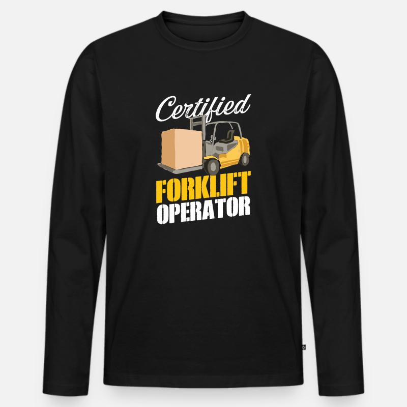 Gabelstapler - Männer Premium Bio Langarmshirt - Schwarz