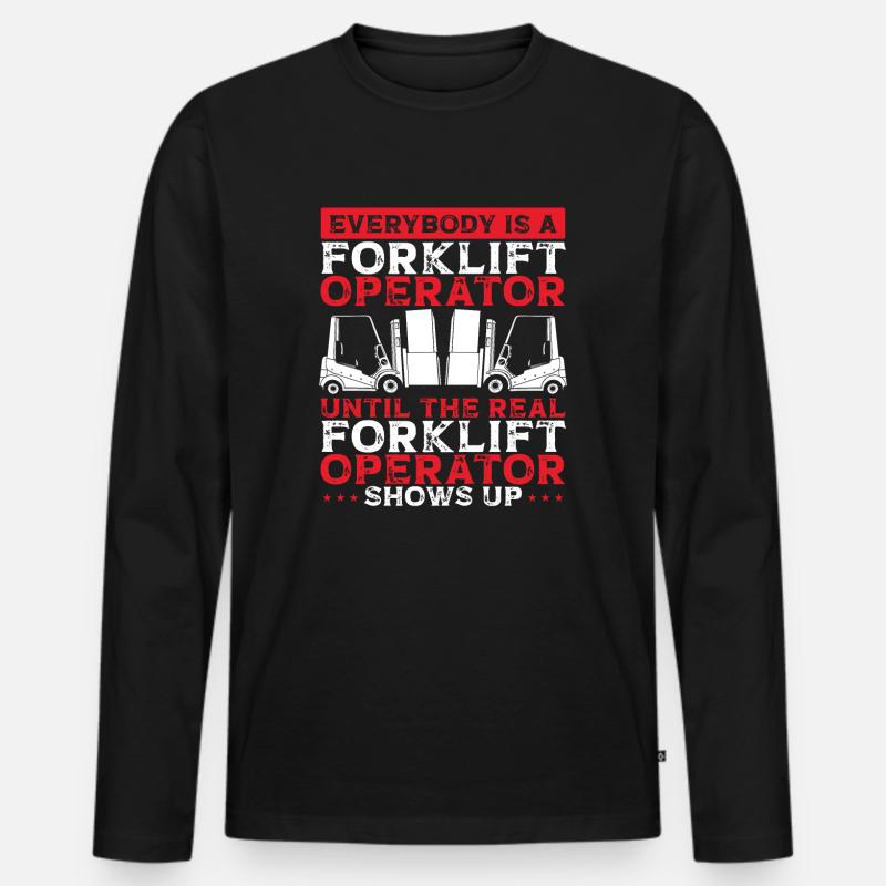Gabelstapler Staplerfahrer Geschenkidee - Männer Premium Bio Langarmshirt - Schwarz