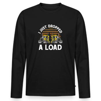 Chauffeur de camionneur Je viens de laisser tomber un chargement - T-shirt manches longues Premium bio Homme - noir - Devant - Nico (187cm)