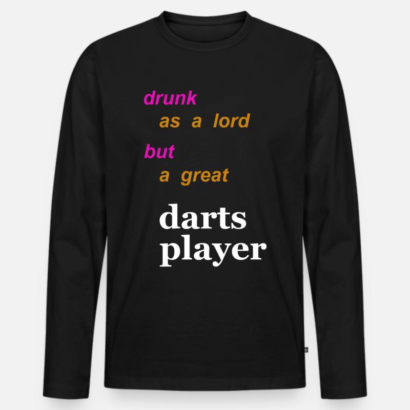 darts and beer - Männer Premium Bio Langarmshirt - Schwarz