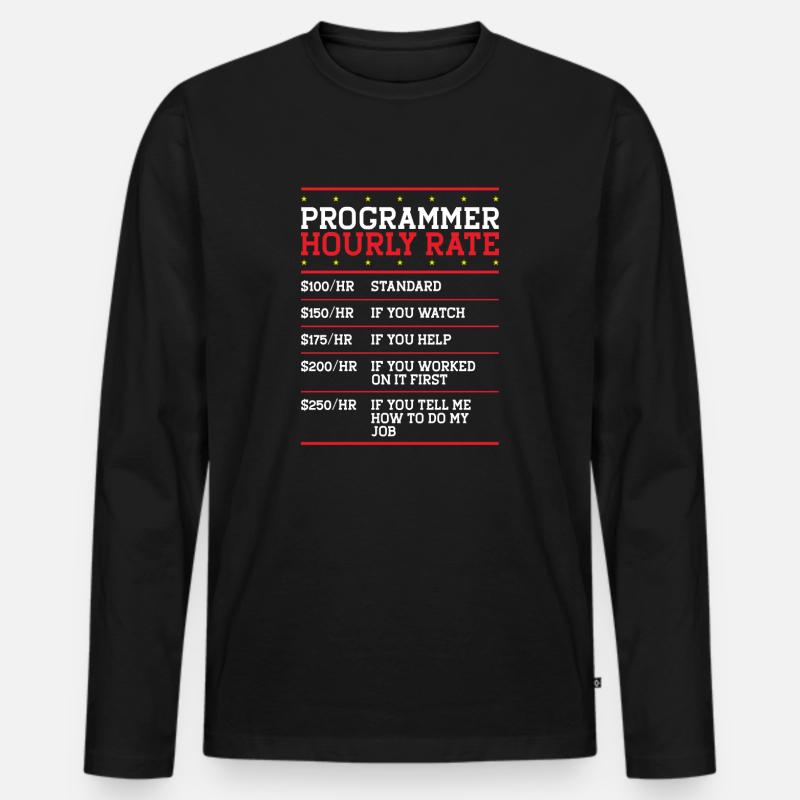 Programmierer Coder Code Computer - Männer Premium Bio Langarmshirt - Schwarz