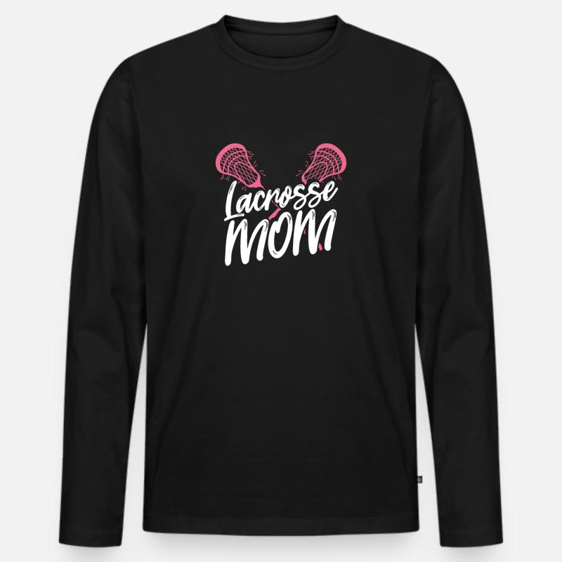 Lacrosse Mutter - Männer Premium Bio Langarmshirt - Schwarz