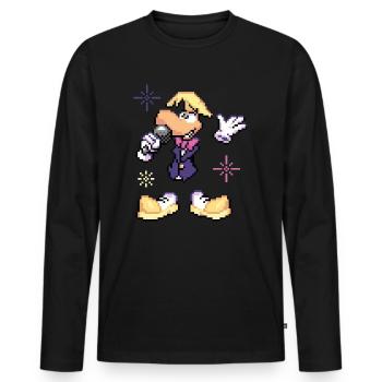 Captain Laserhawk Rayman As A News Anchor - Men's Premium Organic Long Sleeve Shirt - black - Front - Nico (187cm)