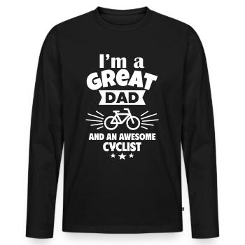 Je suis un bon père et un cycliste fort - T-shirt manches longues Premium bio Homme - noir - Devant - Nico (187cm)