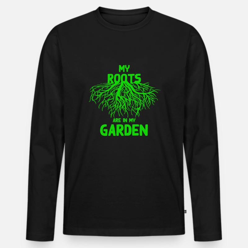 garten - Männer Premium Bio Langarmshirt - Schwarz
