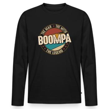 Fathers Day Boompa the Man the Myth the Legend - T-shirt manches longues Premium bio Homme - noir - Devant - Nico (187cm)