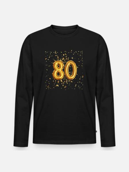 80 years of balloon design - Men's Premium Organic Long Sleeve Shirt - black