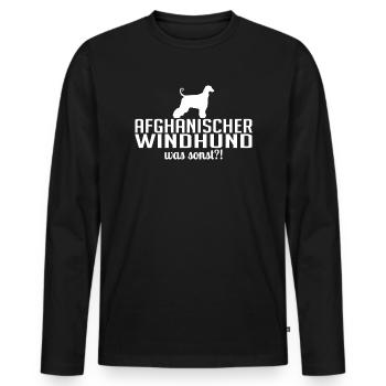 AFGHANISCHER WINDHUND was sonst Wilsigns Hunde - Männer Premium Bio Langarmshirt - Schwarz - Vorne - Nico (187cm)