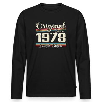 1978 Cadeau D’anniversaire Rétro Vintage 1978 - T-shirt manches longues Premium bio Homme - noir - Devant - Nico (187cm)