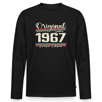 1967 Cadeau D’anniversaire Rétro Vintage 1967 - T-shirt manches longues Premium bio Homme - noir - Devant - Nico (187cm)
