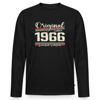 1966 Cadeau D’anniversaire Rétro Vintage 1966 - T-shirt manches longues Premium bio Homme - noir - Devant - Nico (187cm)