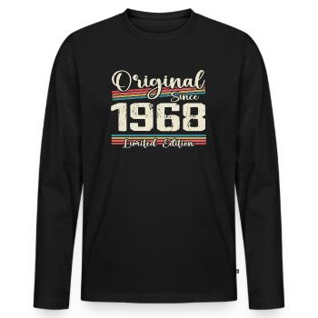1968 Vintage Retro Birthday Gift 1968 - Men's Premium Organic Long Sleeve Shirt - black - Front - Nico (187cm)