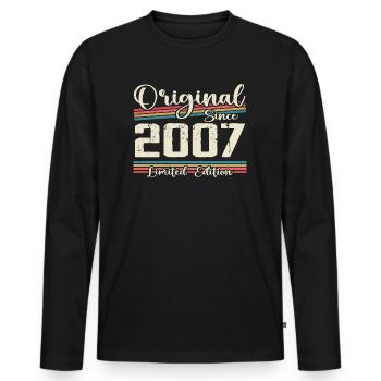 2007 Vintage Retro Geburtstagsgeschenk 2007 - Männer Premium Bio Langarmshirt - Schwarz - Vorne - Nico (187cm)
