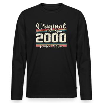 2000 Vintage Retro Birthday Gift 2000 - Men's Premium Organic Long Sleeve Shirt - black - Front - Nico (187cm)