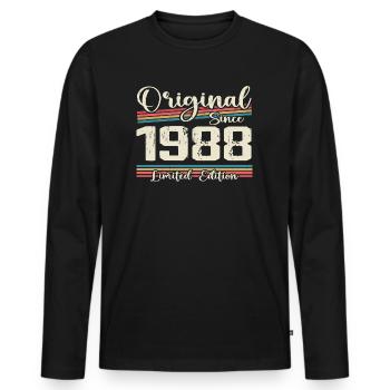 1988 Cadeau D’anniversaire Rétro Vintage 1988 - T-shirt manches longues Premium bio Homme - noir - Devant - Nico (187cm)