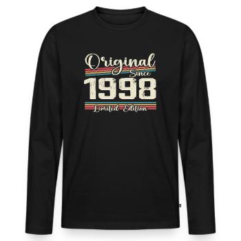 1998 Vintage Retro Geburtstagsgeschenk 1998 - Männer Premium Bio Langarmshirt - Schwarz - Vorne - Nico (187cm)