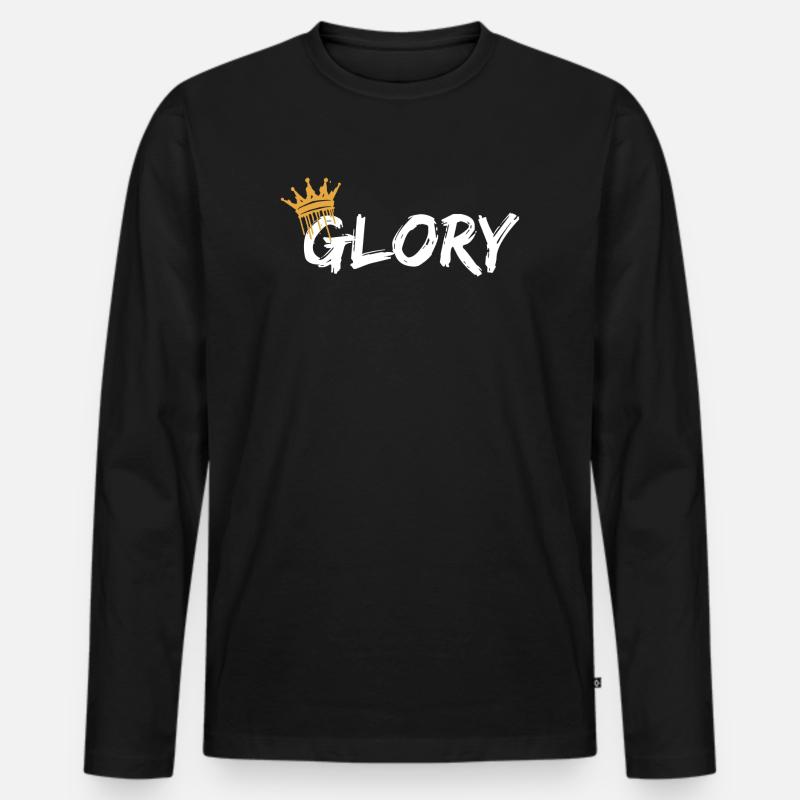 Glory Krone - Männer Premium Bio Langarmshirt - Schwarz