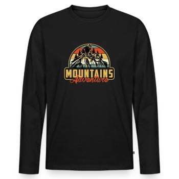 1 13 - Men's Premium Organic Long Sleeve Shirt - black - Front - Nico (187cm)