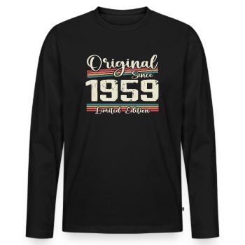 1959 Cadeau D’anniversaire Rétro Vintage 1959 - T-shirt manches longues Premium bio Homme - noir - Devant - Nico (187cm)