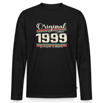 1999 Cadeau D’anniversaire Rétro Vintage 1999 - T-shirt manches longues Premium bio Homme - noir - Devant - Nico (187cm)
