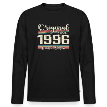 1996 Cadeau D’anniversaire Rétro Vintage 1996 - T-shirt manches longues Premium bio Homme - noir - Devant - Nico (187cm)