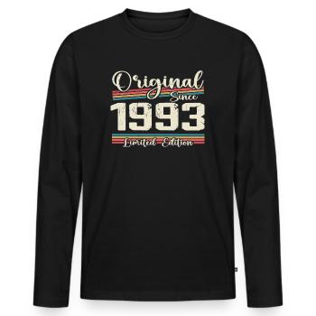 1993 Cadeau D’anniversaire Rétro Vintage 1993 - T-shirt manches longues Premium bio Homme - noir - Devant - Nico (187cm)