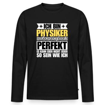 Perfekter Physiker - Männer Premium Bio Langarmshirt - Schwarz - Vorne - Nico (187cm)