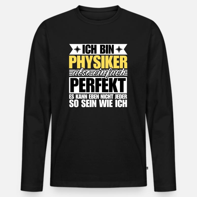Perfekter Physiker - Männer Premium Bio Langarmshirt - Schwarz