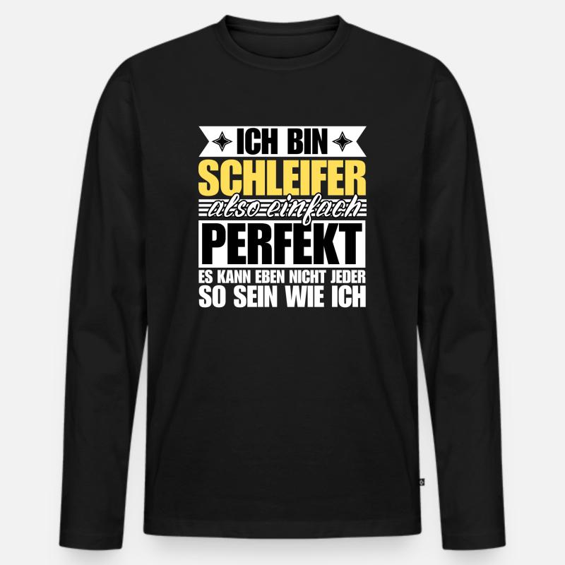 Perfekter Schleifer - Männer Premium Bio Langarmshirt - Schwarz