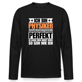 Perfekter Physiker - Männer Premium Bio Langarmshirt - Schwarz - Vorne - Nico (187cm)