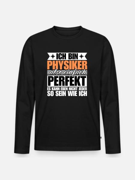 Perfekter Physiker - Männer Premium Bio Langarmshirt - Schwarz