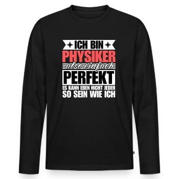 Perfekter Physiker - Männer Premium Bio Langarmshirt - Schwarz - Vorne - Nico (187cm)