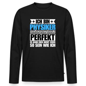 Perfekter Physiker - Männer Premium Bio Langarmshirt - Schwarz - Vorne - Nico (187cm)