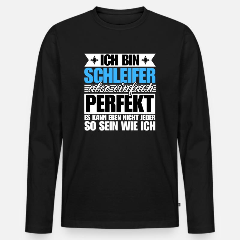 Perfekter Schleifer - Männer Premium Bio Langarmshirt - Schwarz