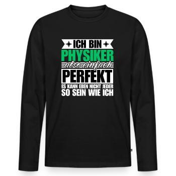 Perfekter Physiker - Männer Premium Bio Langarmshirt - Schwarz - Vorne - Nico (187cm)