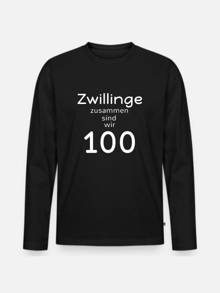 Geburtstag 50 Jahre Zwillinge Lustig Fun Geschenk - Männer Premium Bio Langarmshirt - Schwarz