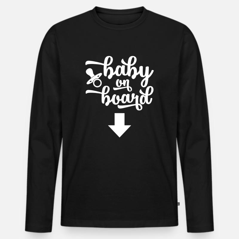 Babyshirt - Männer Premium Bio Langarmshirt - Schwarz