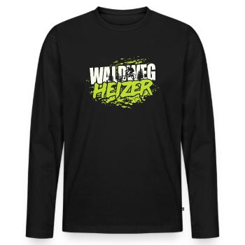 MTB Downhill Mountainbiker - Waldweg Heizer - Männer Premium Bio Langarmshirt - Schwarz - Vorne - Nico (187cm)
